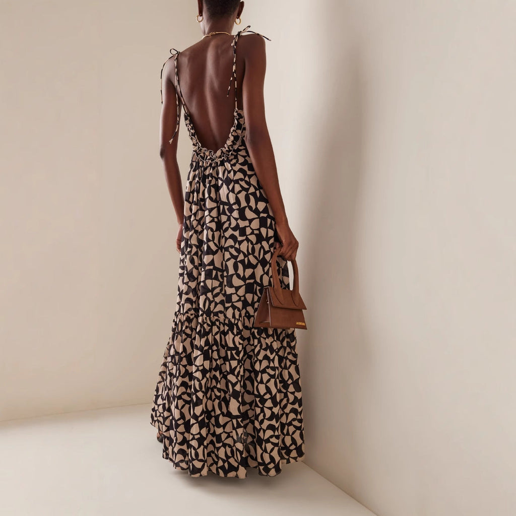 Vacation style coffee break French sexy dress