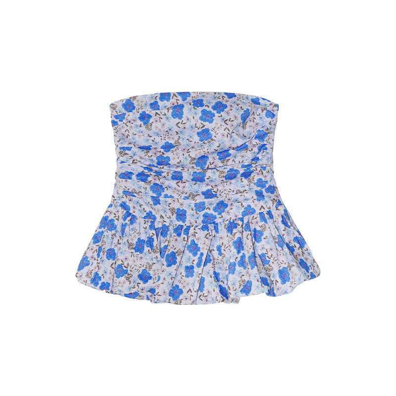 Dopamine sweet and spicy sexy sleeveless floral tube top