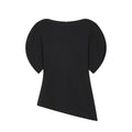 Puff Sleeve Top Women Round Neck Asymmetrical Slim Fit T-Shirt
