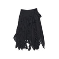 Spring new casual irregular easy solid color versatile medium and long skirt