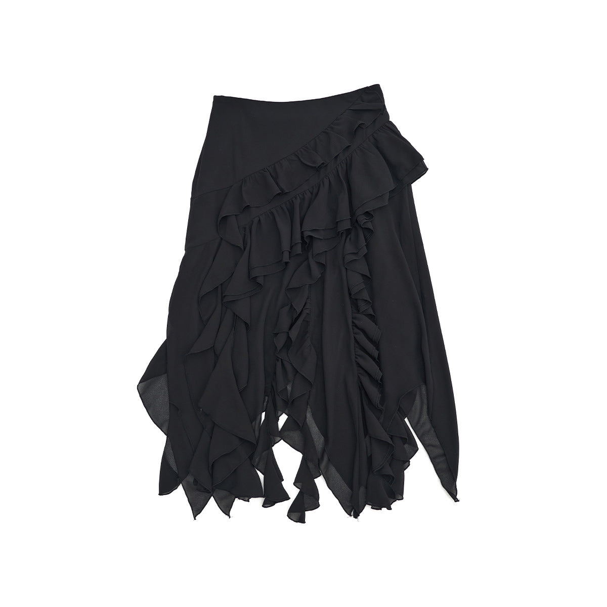 Spring new casual irregular easy solid color versatile medium and long skirt