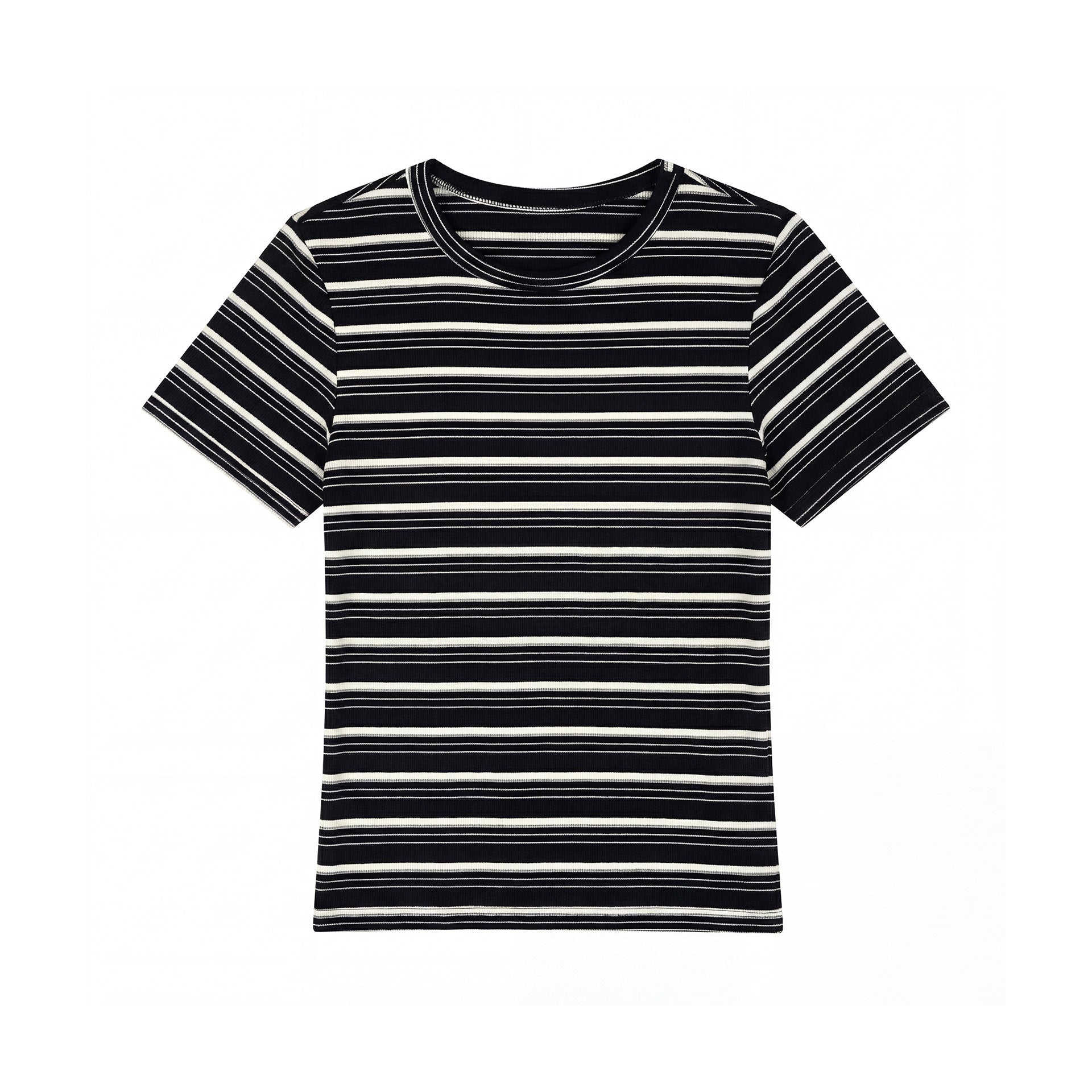 Women's Contrasting Striped Shoulder Short Sleeve T-Shirt | Casual Chic Top