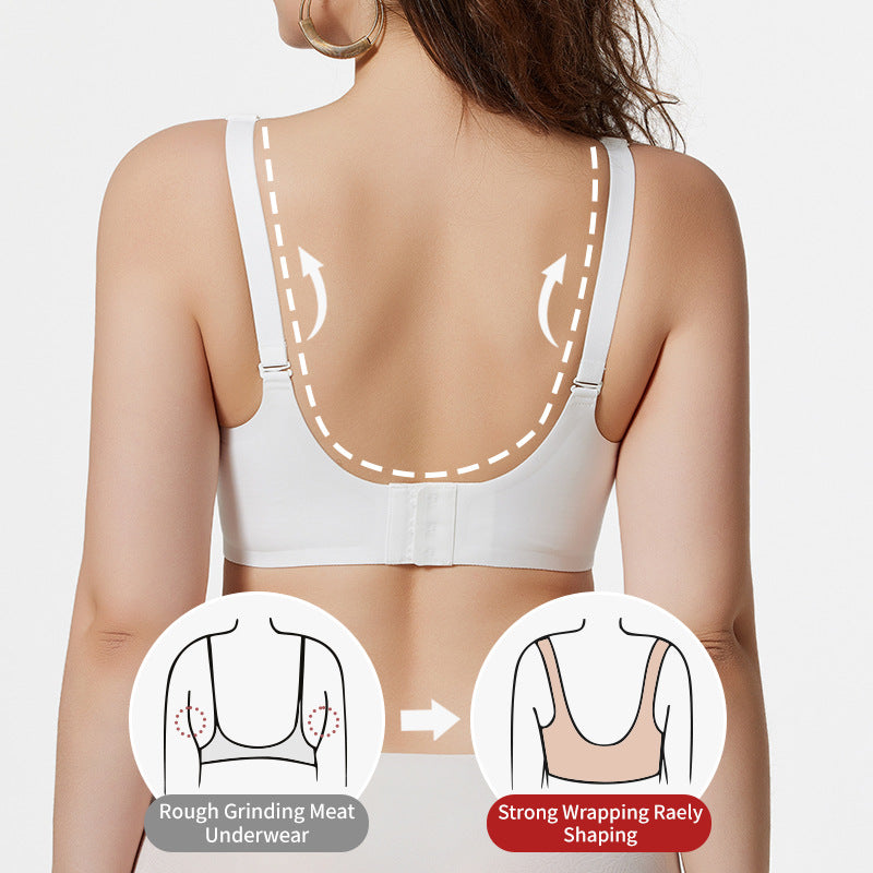 Women's seamless bra upper support gathers and closes the secondary breasts to prevent sagging European and American large-size bras