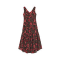 Rose print v-neck sleeveless tank top dress