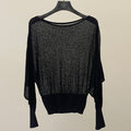 Spring and summer skin care thin one-word neck loose long-sleeved knitted blouse