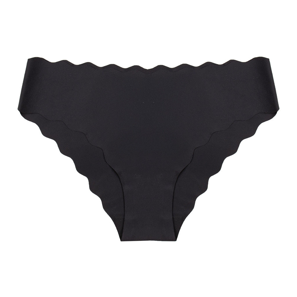 Low waist breathable sexy women's seamless panties personalized wavy edge ice silk thin invisible briefs