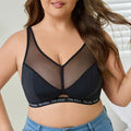 Large size underwear women's big breasts show small anti-sagging gathering can be adjusted thin fat MM bra