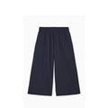 Navy blue stretch waist wide-leg pants