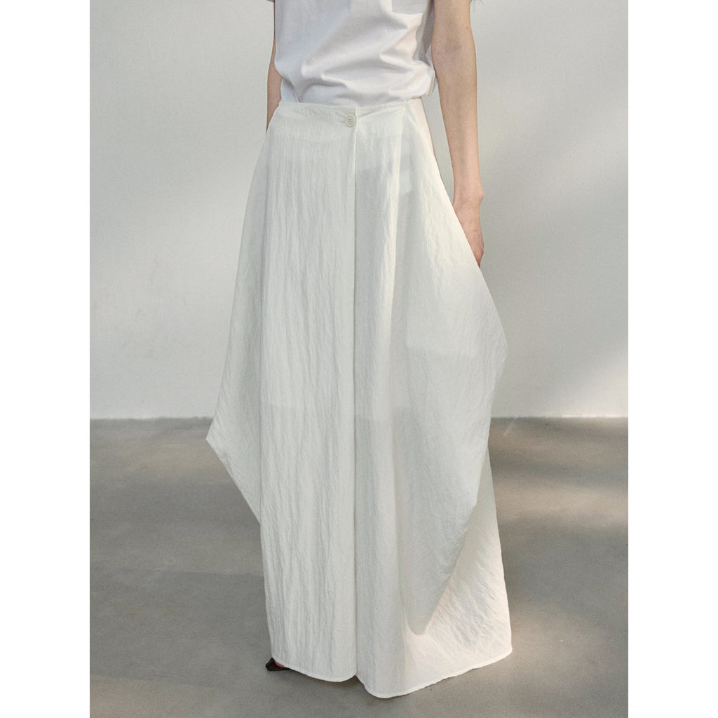 New design Tencel adjustable waist micro-fold texture cocoon skirt