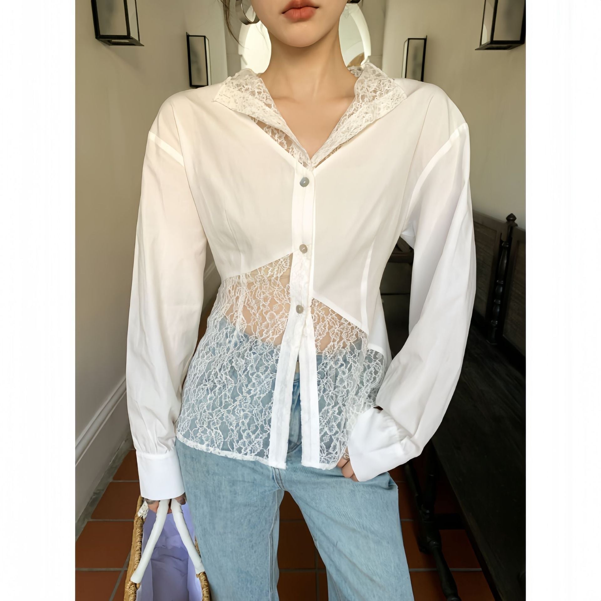 French Lace Trim Cardigan
