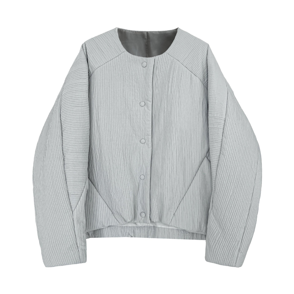 Korean simple loose casual round neck short cotton-padded clothes women's winter top cotton-padded jacket jacket