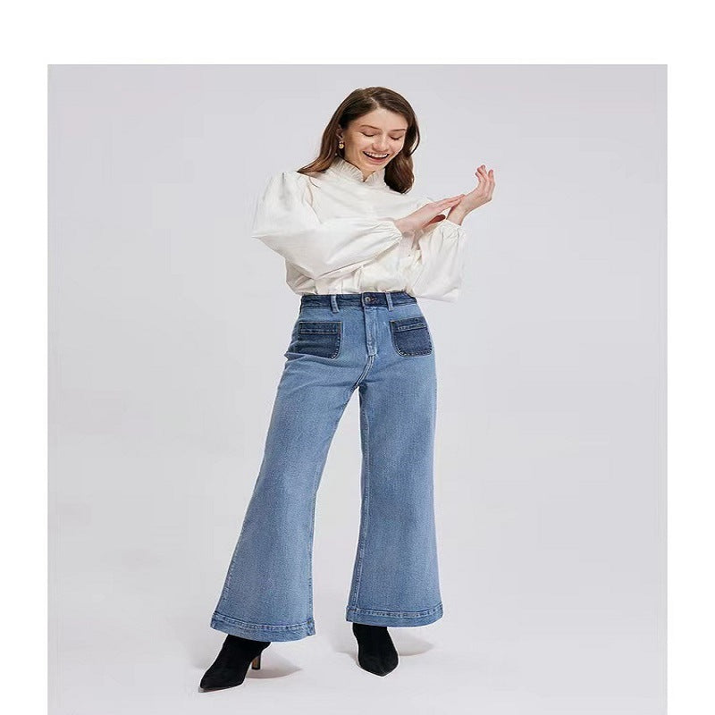 Silk white ruffle collar bubble sleeve shirt