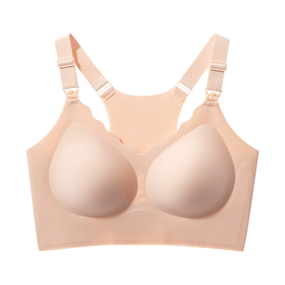 European and American foreign trade fat mm seamless large size underwear women's big breasts show small gathering upper support side collection beautiful back sports underwear