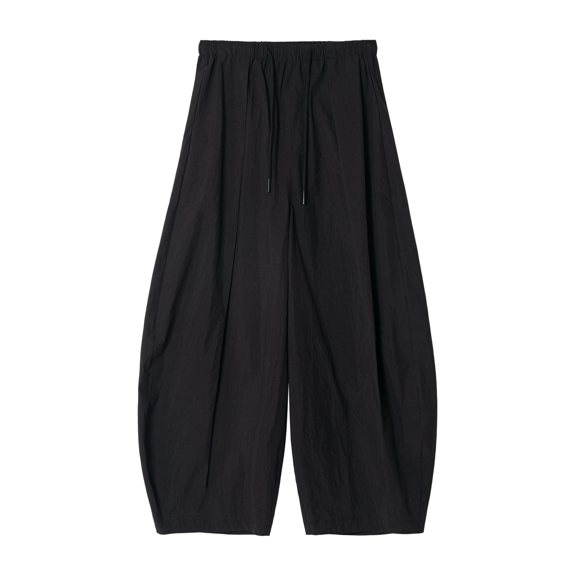 Autumn new relaxed paper wrinkle texture drawstring scimitar casual pants