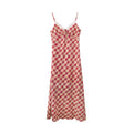 Holiday plaid suspender dress