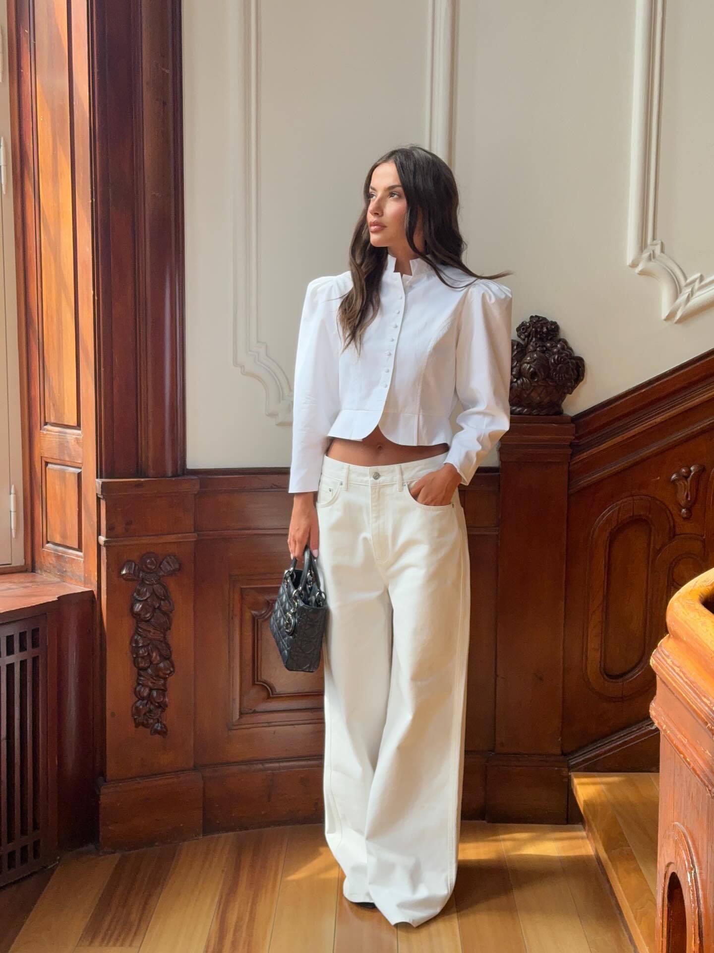 Fashion waist lapel shirt T-shirt
