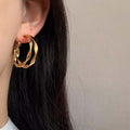 Niche design double-layer circle earrings