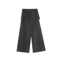 Temperament Fake Two-piece Fart Curtain High Waist Straight Casual Pants
