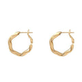 Premium Matte Gold Twist Ring Earrings