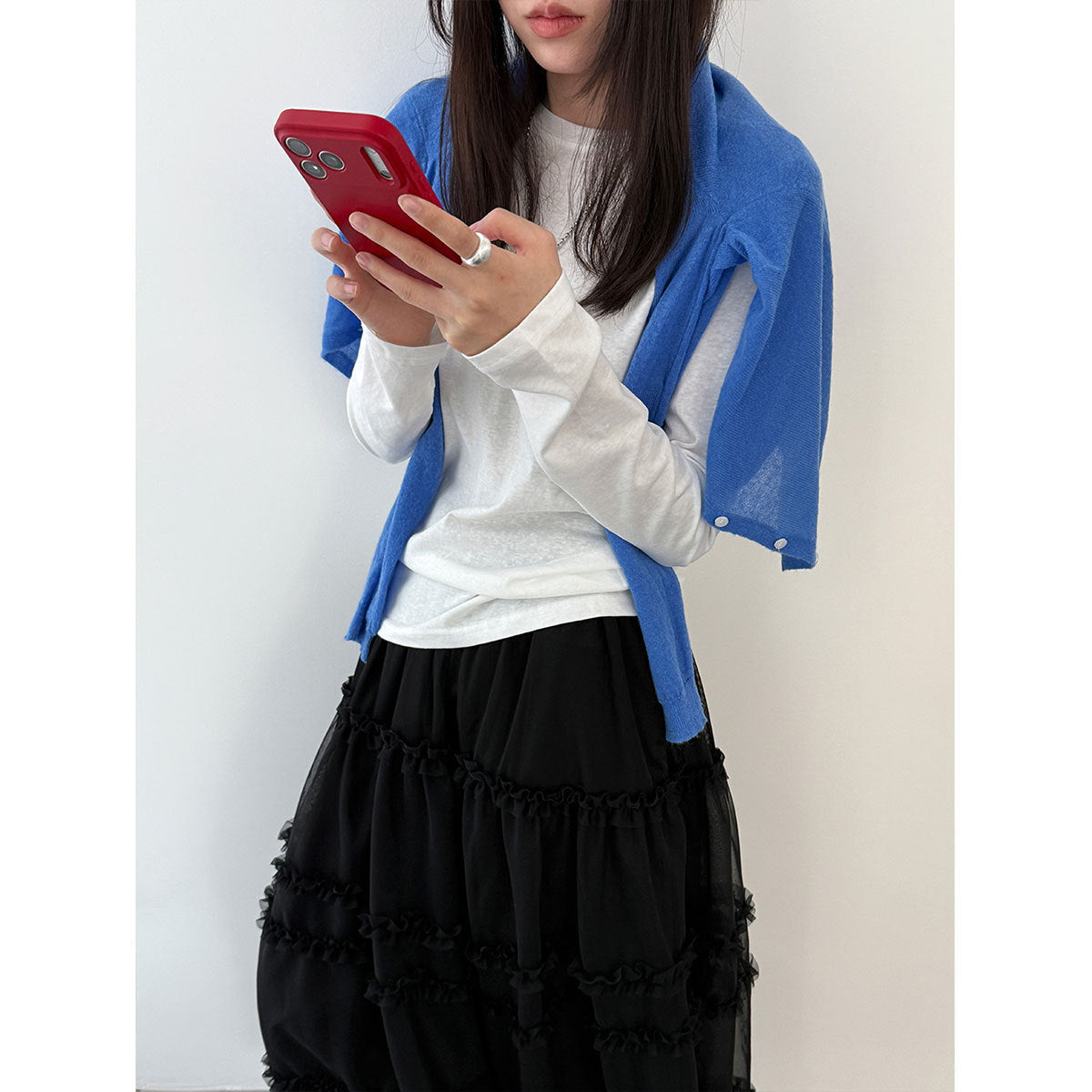 Simple stacked bottoming shirt women's spring new basic long-sleeved T-shirt with a thin top