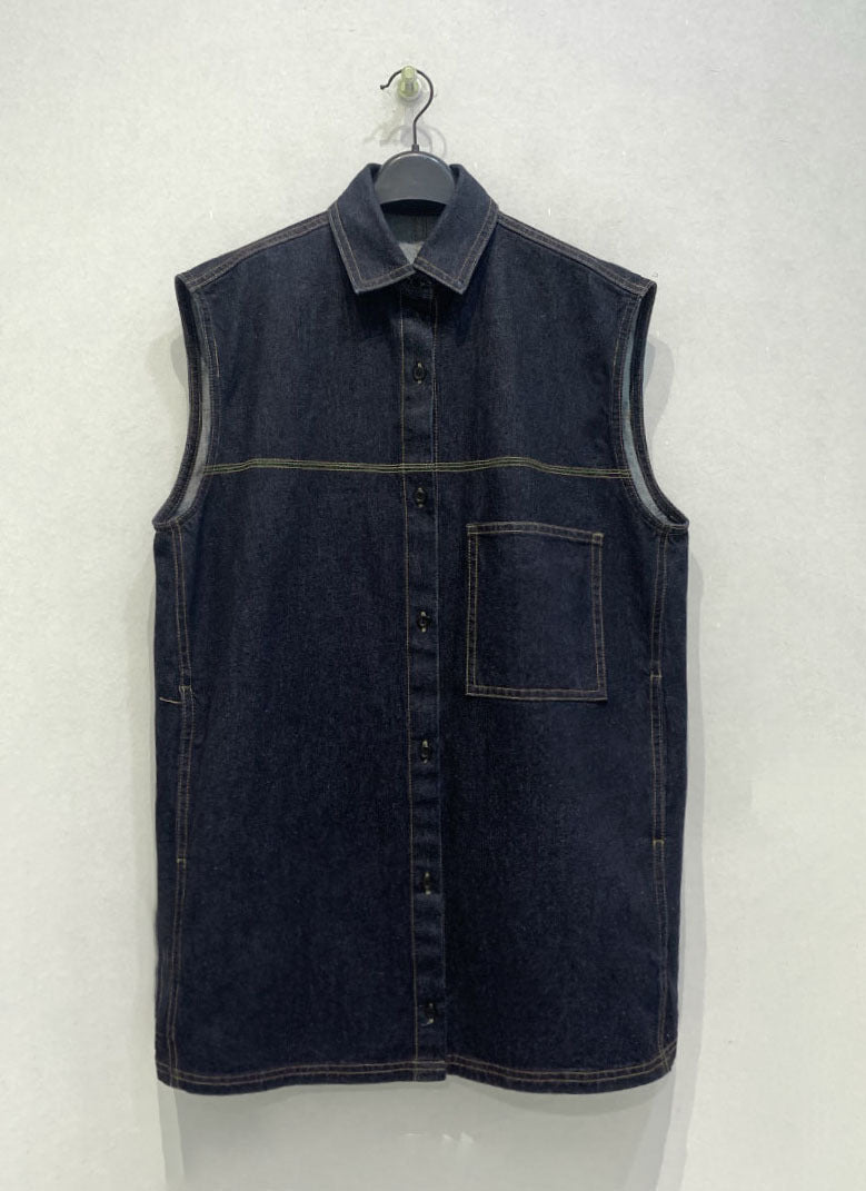 Spring and summer American casual retro fashionable denim wide-line vest casual slim top