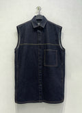 Spring and summer American casual retro fashionable denim wide-line vest casual slim top