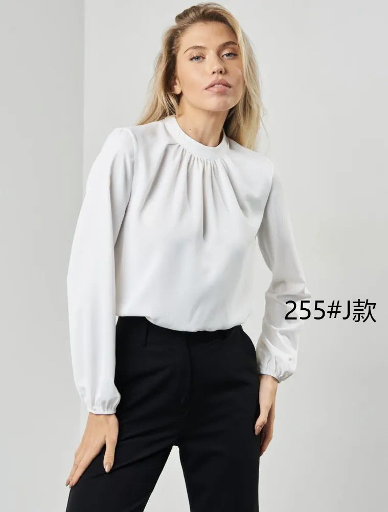 Round Neck Long Sleeve Shirt Women Pullover Casual Top