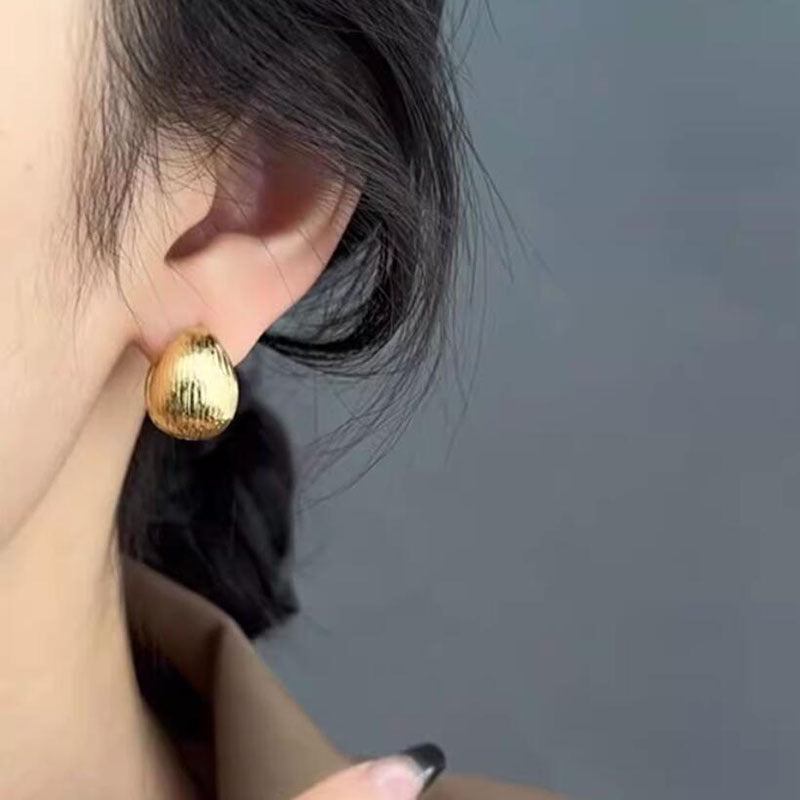 Personalized metal wind brushed texture steamed bread ring, niche design sense, versatile open ring, simple accessories