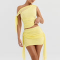 Sleeveless Two-Piece Set Women Pleated Mesh Splicing Skirt Suit
