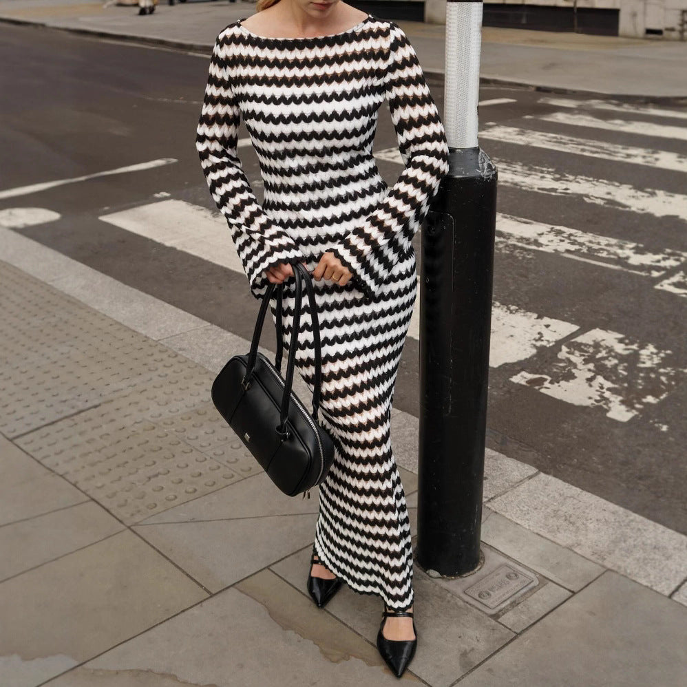 Sexy chest-wrapped knitted dress