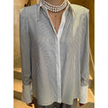 Spring and Autumn Temperament Commuter Fashion Casual High-end Shirt Women's Splicing Long Sleeve Striped Women's Shirt