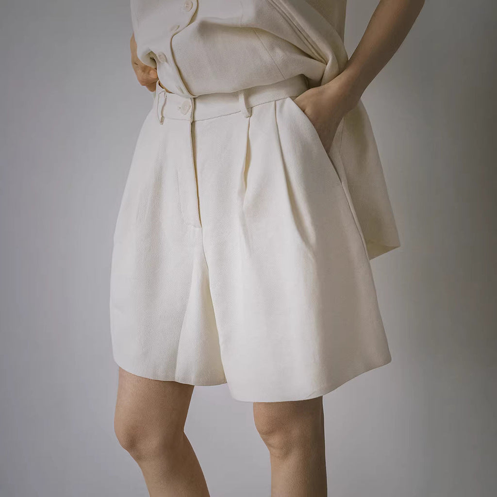 Spring and summer linen Japanese retro and thin casual A-shaped trousers