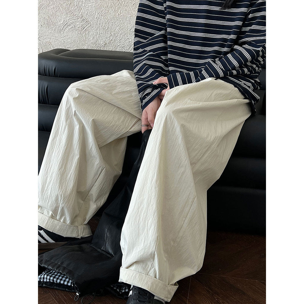 Japanese basic simple and versatile loose trousers women's autumn new straight casual wide-leg trousers