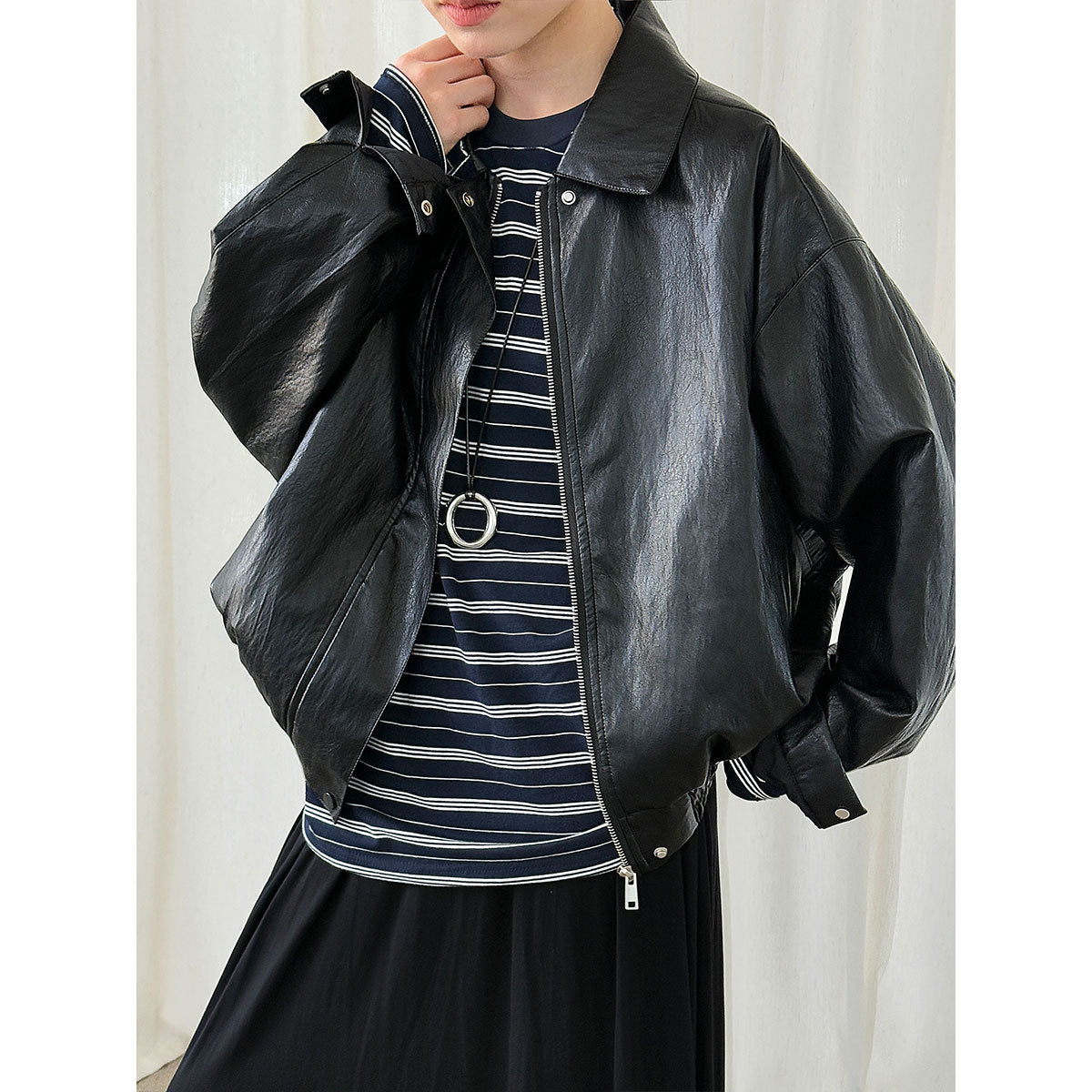 American retro trendy motorcycle jacket