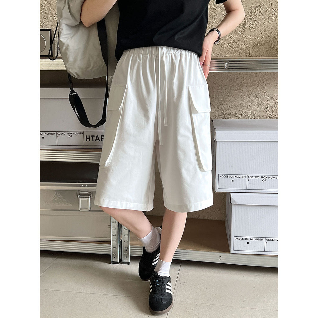 Japanese stylecasualworkwear style shorts ins women's summernew arrival hong kong style loosehalf lengthstraight-legshorts