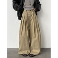 Korean design waist lace-up wide-leg pants women's 26 spring new pleated versatile casual pants
