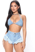 High-Waisted Denim Hot Shorts