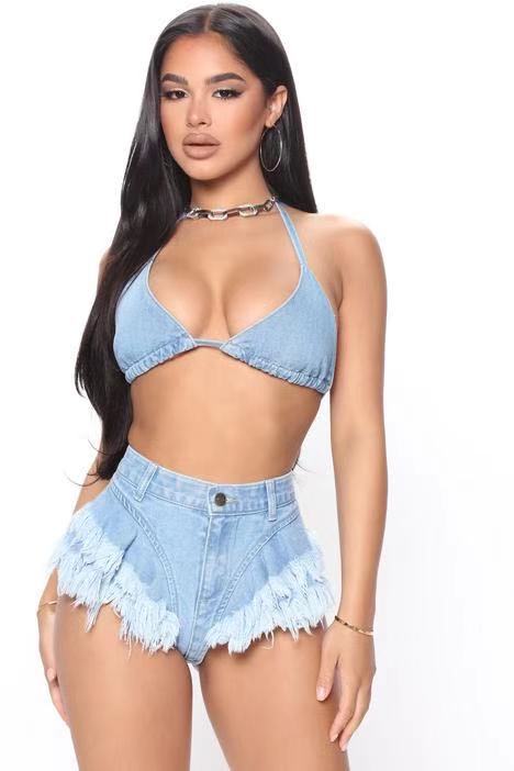 High-Waisted Denim Hot Shorts