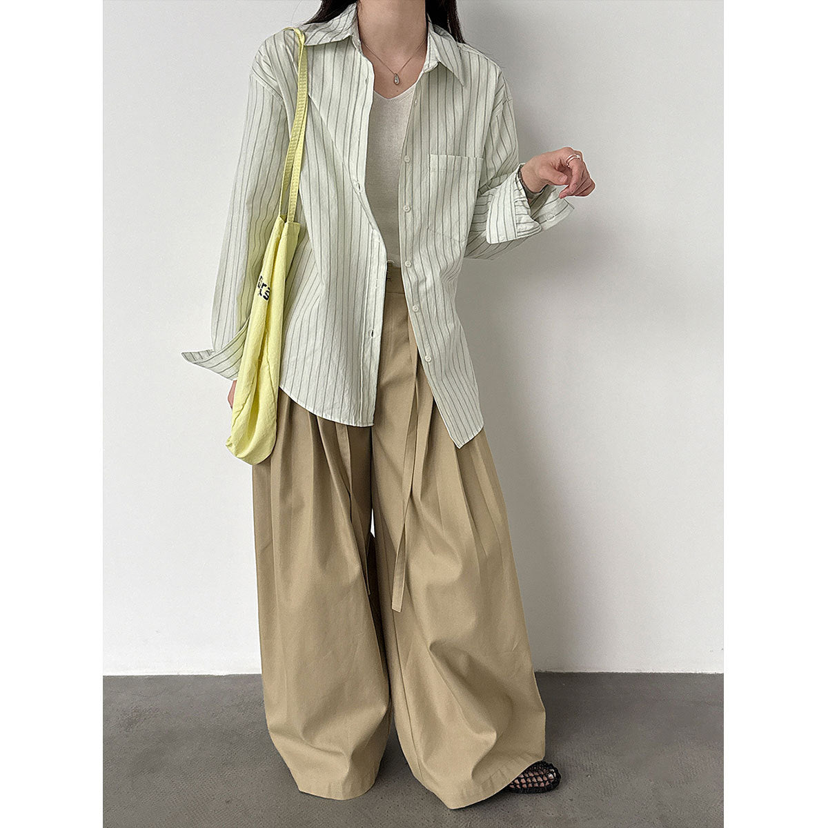 Korean lazy wind pinstripe shirt women's spring new versatile and thin sunscreen jacket