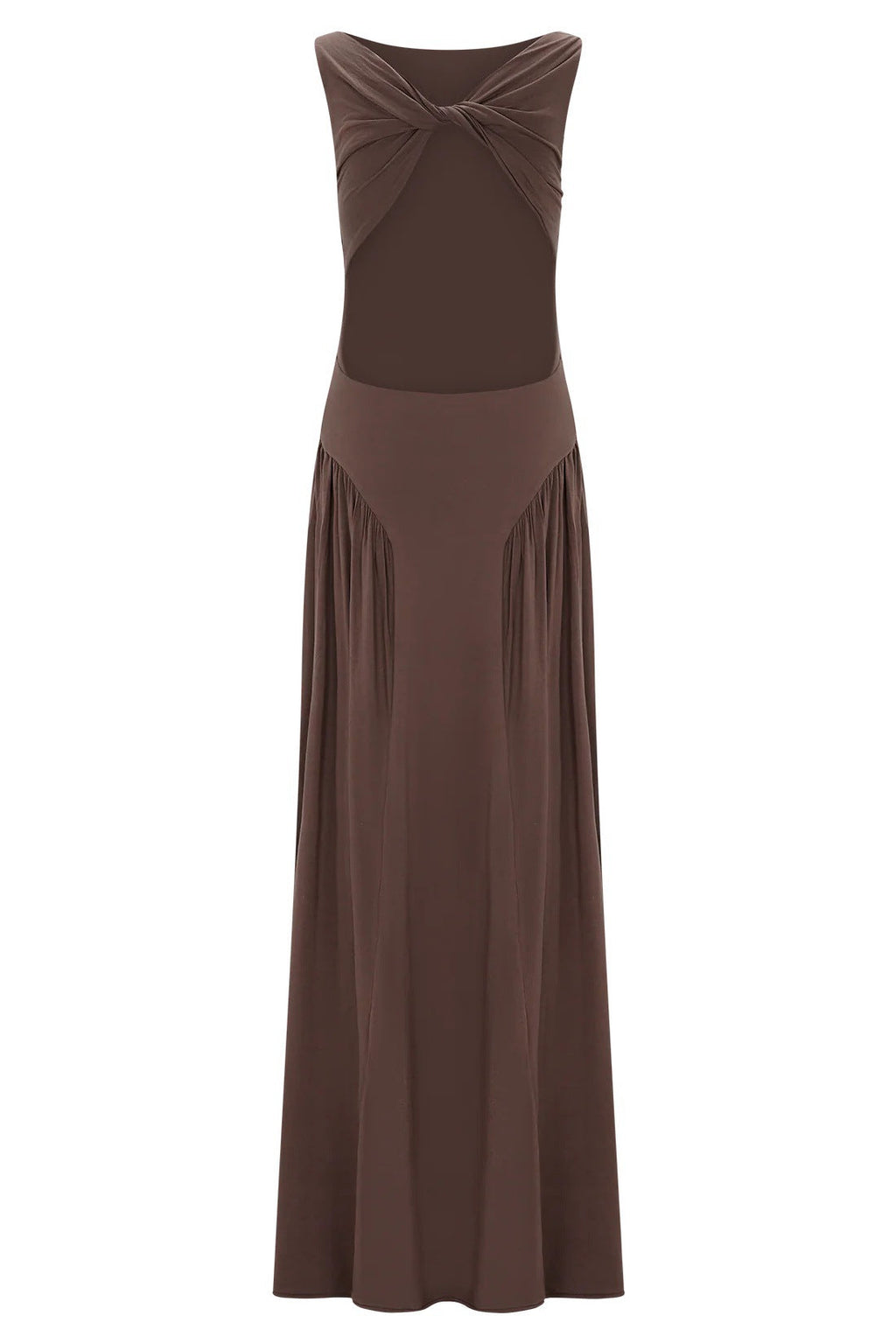 Fashion pleated hollow vest long dress slim-fitting backless sexy one-word neck dress