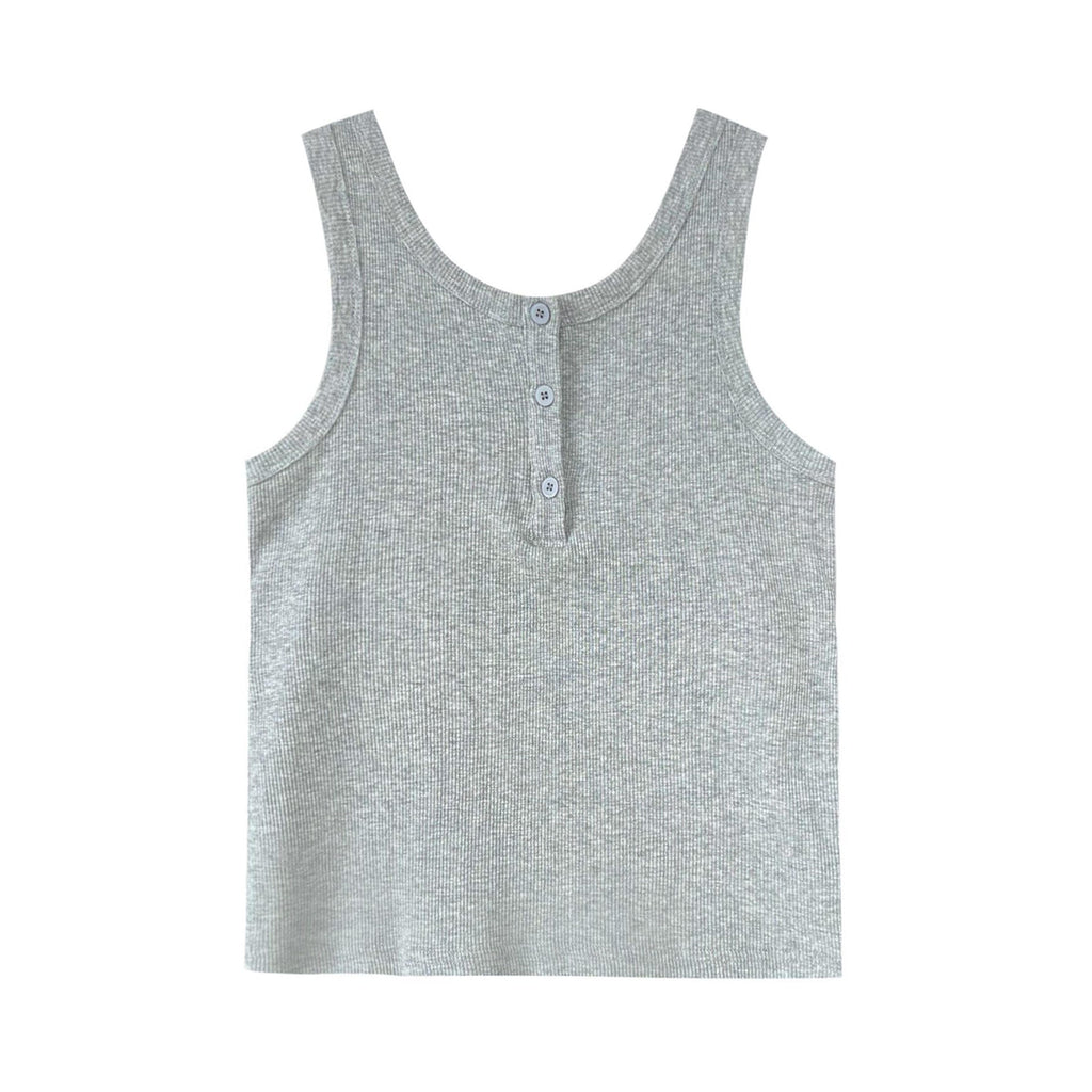 Button camisole women's spring and summer new arrival sleeveless slimming look bottom shirt threaded fashionable half button tops