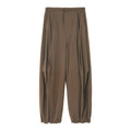 Winter new skin-friendly soft anti-fleece matte fleece-bottomed pleated casual pants