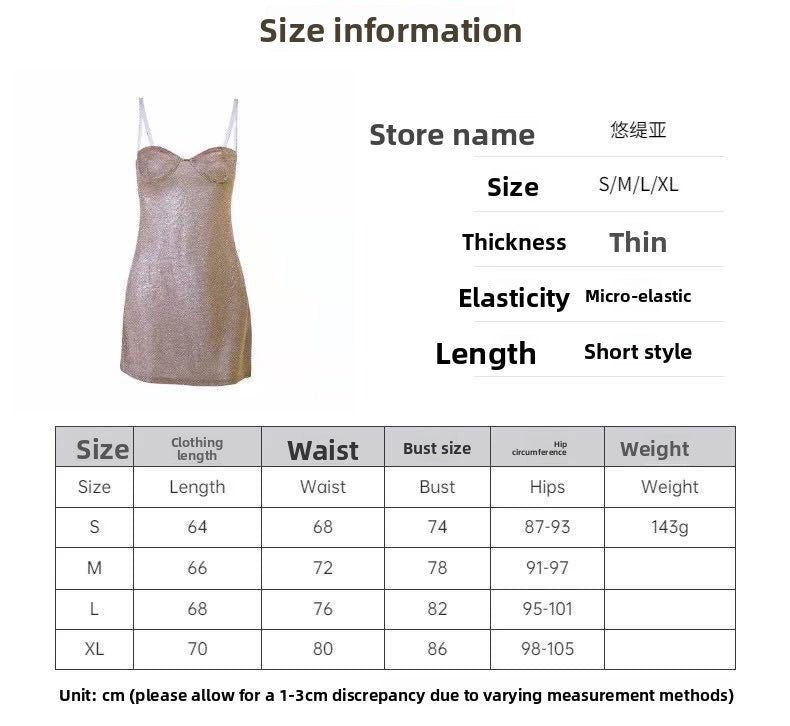 Glitter bright diamond suspender princess dress sexy hip suspender skirt