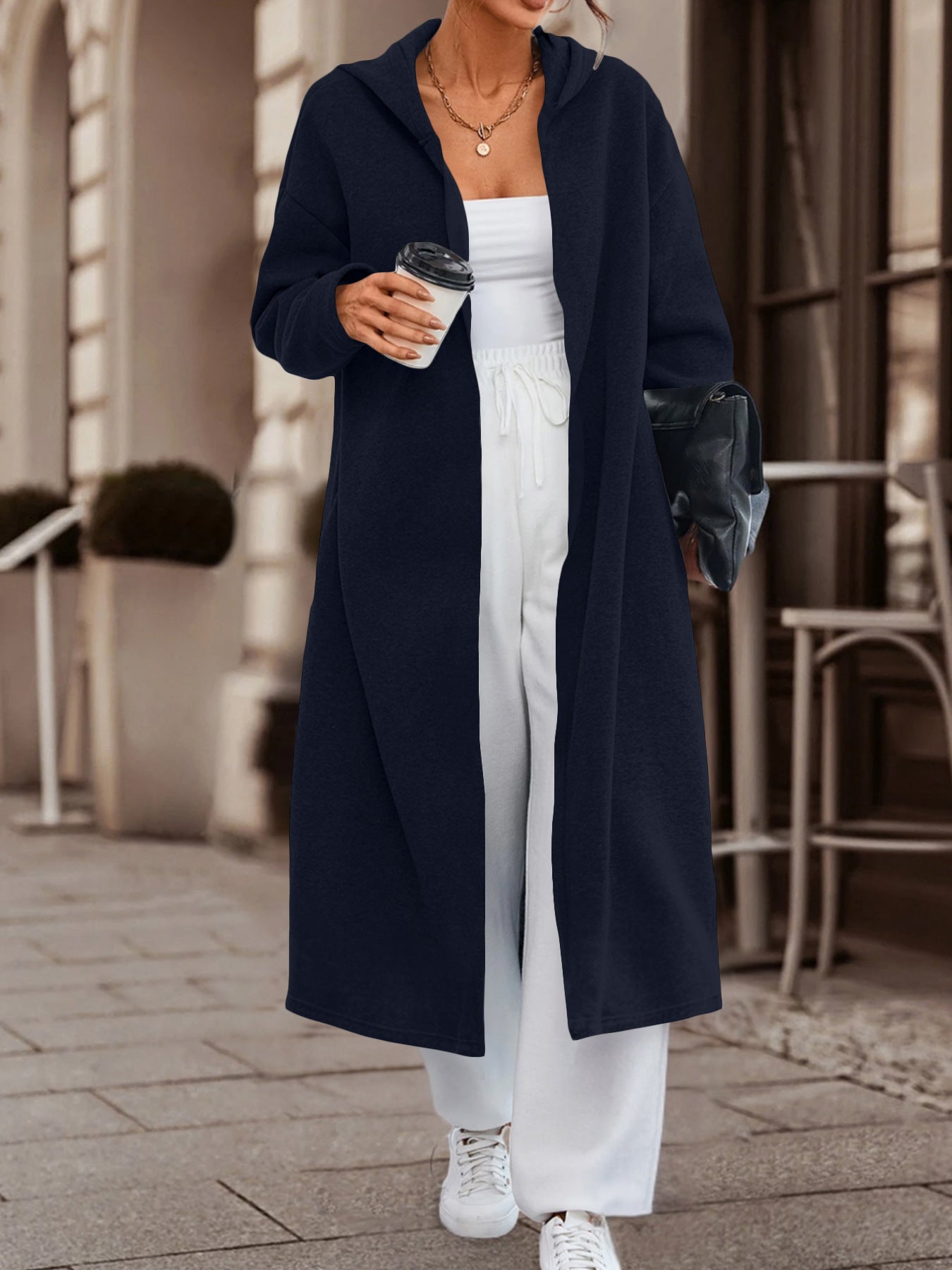 AliExpress Independent Station Autumn and Winter New Fashion Casual Commuter Long Cardigan