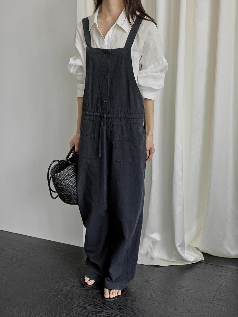 Wide Leg Adjustable Overalls