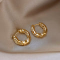 Light luxury ear buckle niche design high-end metal circle earrings new popular gold earrings earrings
