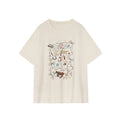 Cartoon Anime Print Cotton Short Sleeve T-Shirt