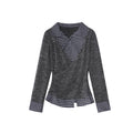 Irregular shirt splicing fake two-piece knitted sweater
