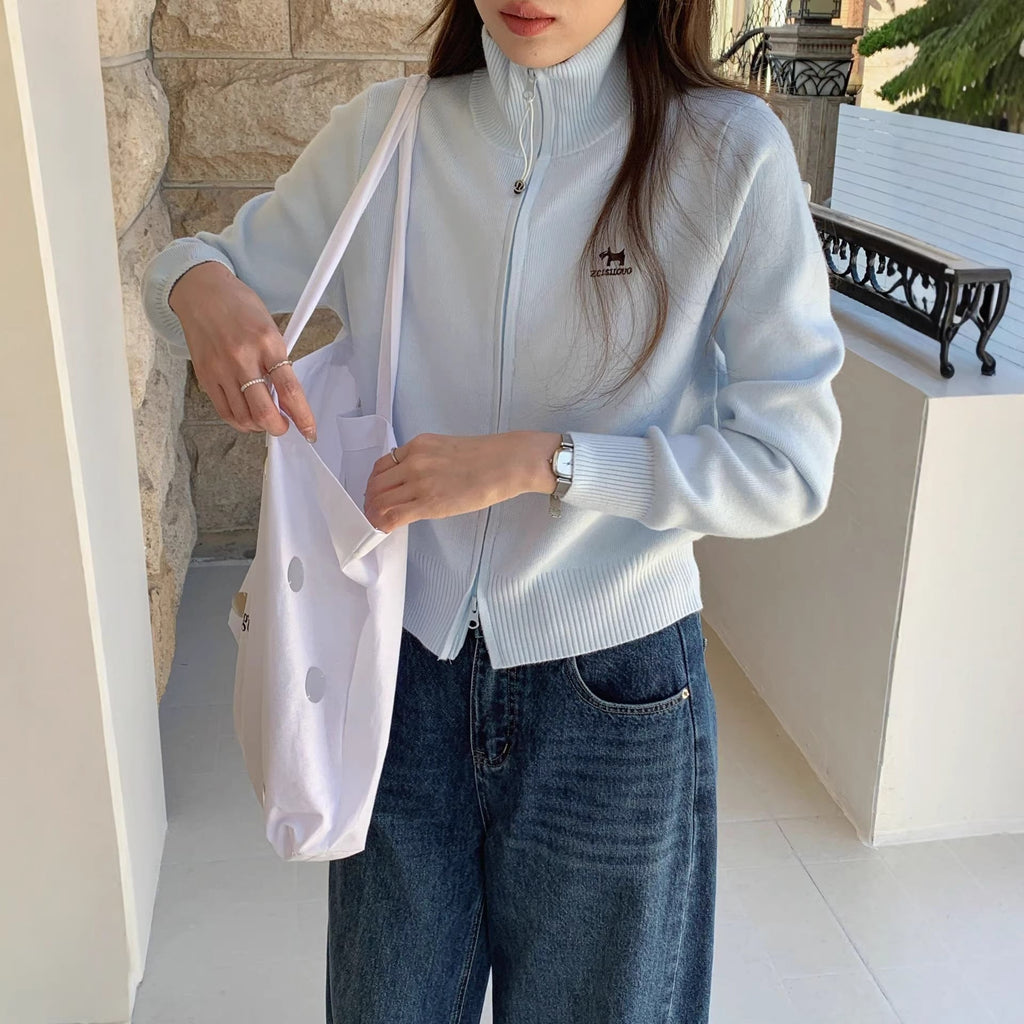 Stand-Up Neck Loose Fit Sweater