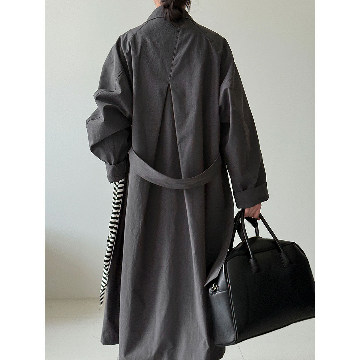Premium retro loose big pocket trench coat niche coat women's autumn new loose coat 3726